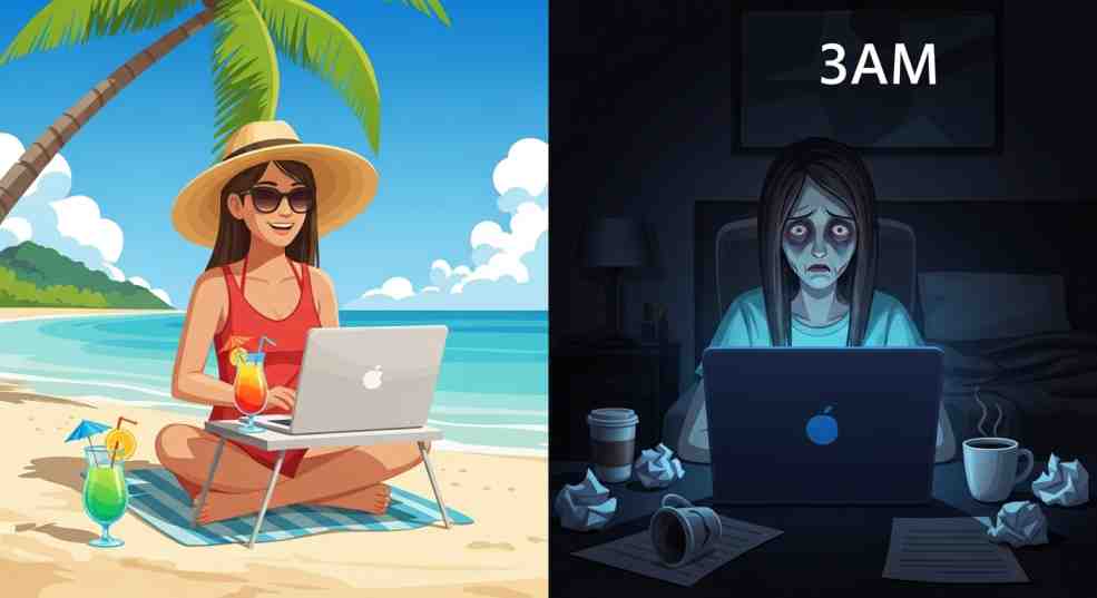 Remote work reality check: Managing time zone fatigue and digital burnout.