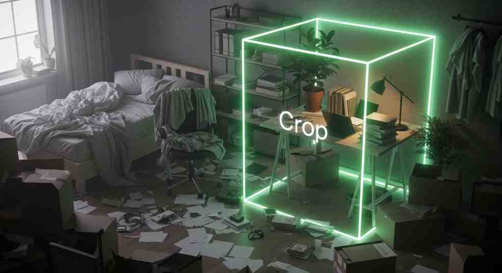 Video background ideas: How to frame your shot to hide the mess.