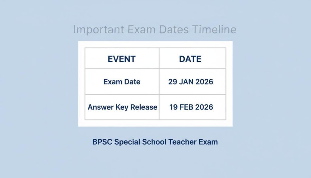 BPSC Special School Teacher Exam Dates 2026